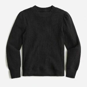 J.Crew Brushed rib puff-sleeve crewneck BM321,‎ Large